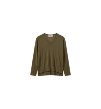 Load image into Gallery viewer, MOS MOSH MMTANI V NECK KNIT BURNT OLIVE
