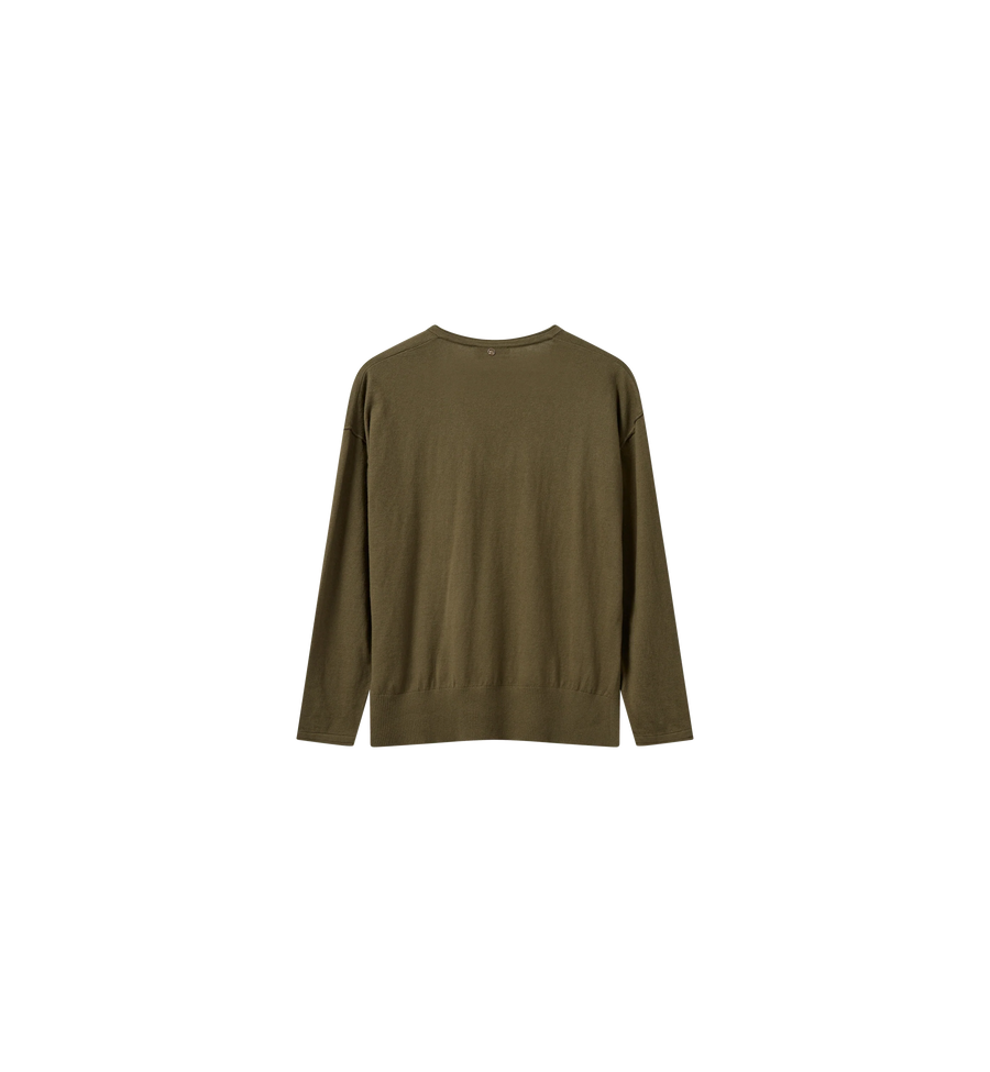 Mos Mosh Mmtani V Neck Knit Burnt Olive