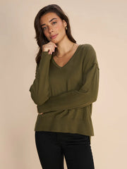Mos Mosh Mmtani V Neck Knit Burnt Olive