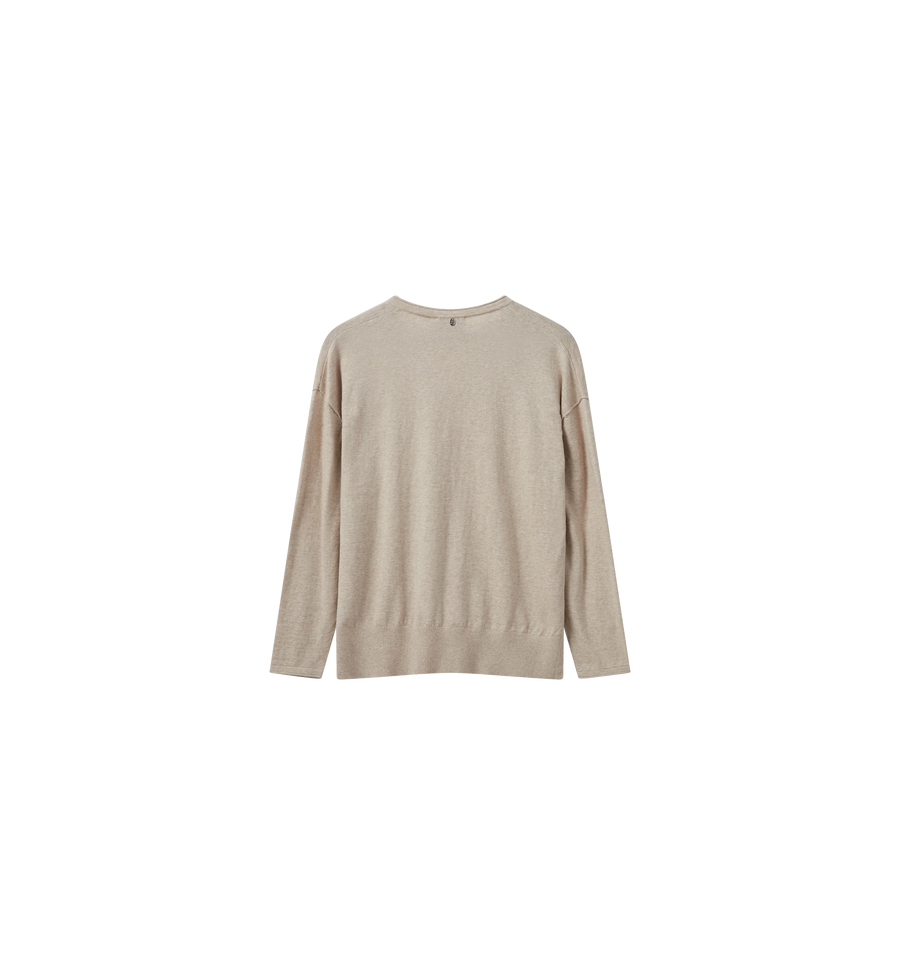 Mos Mosh Mmtani V Neck Knit Cement