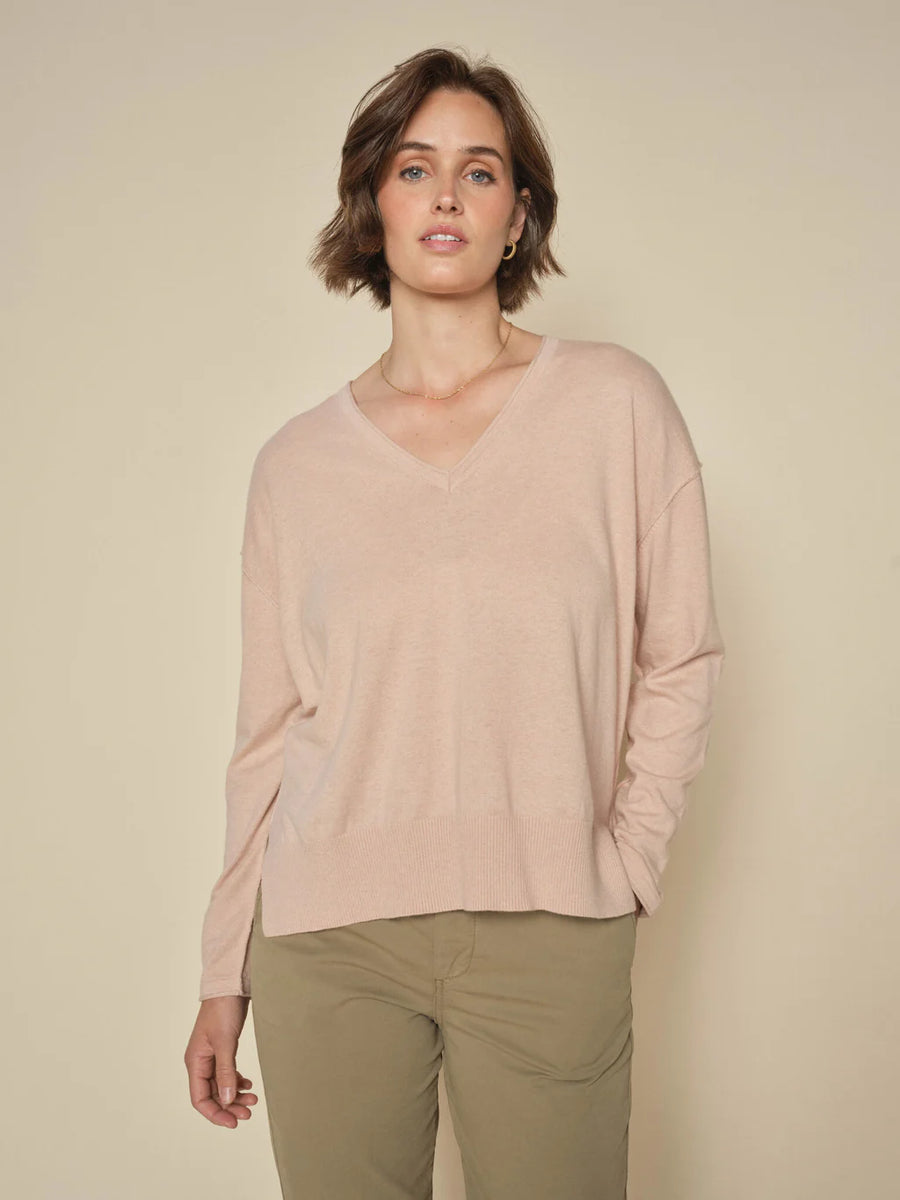 Mos Mosh Mmtani V Neck Knit Rose Smoke
