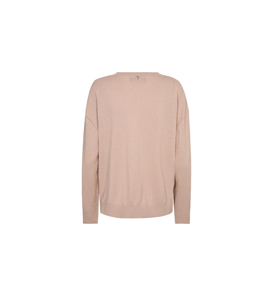 Mos Mosh Mmtani V Neck Knit Rose Smoke