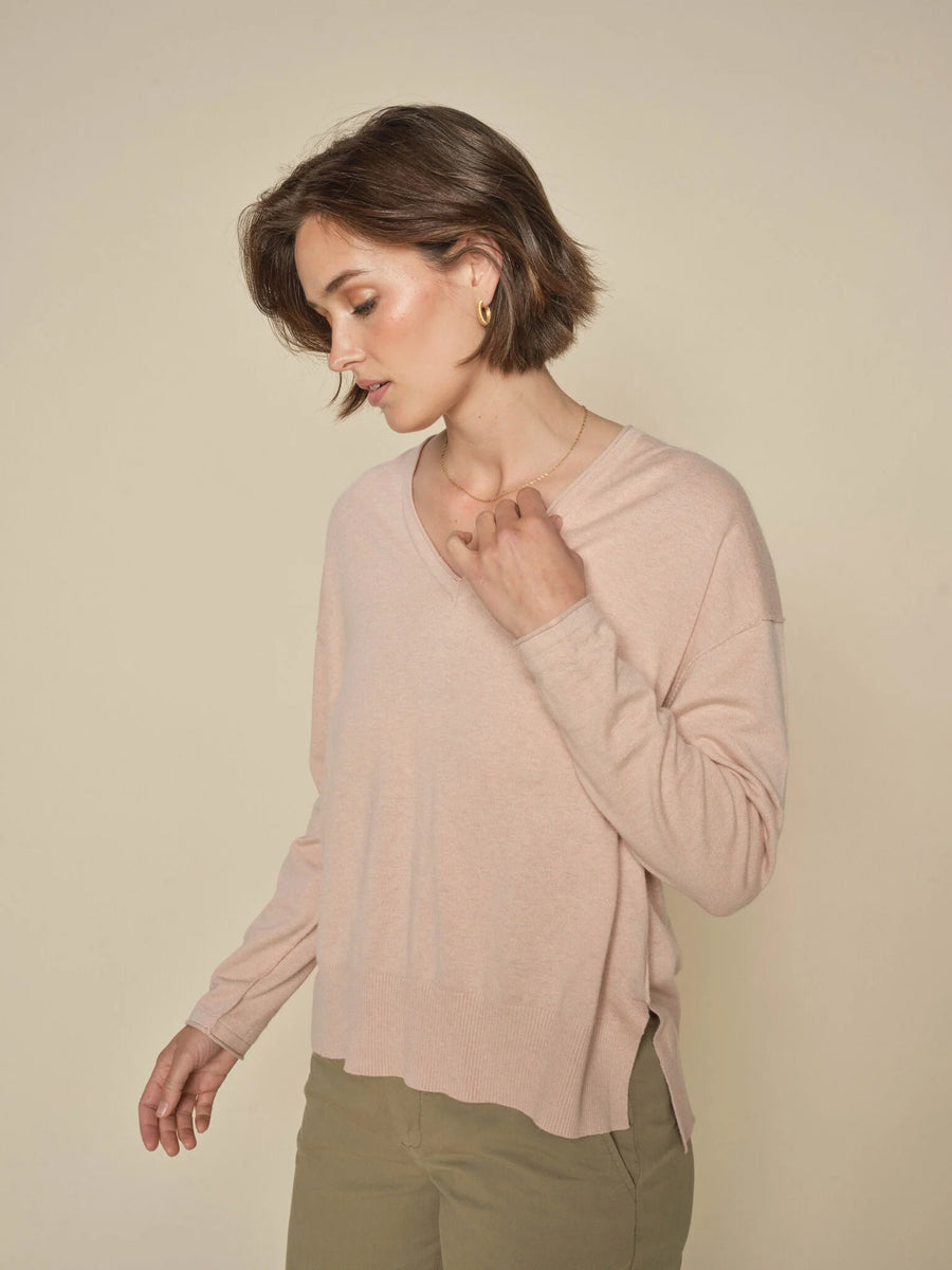Mos Mosh Mmtani V Neck Knit Rose Smoke