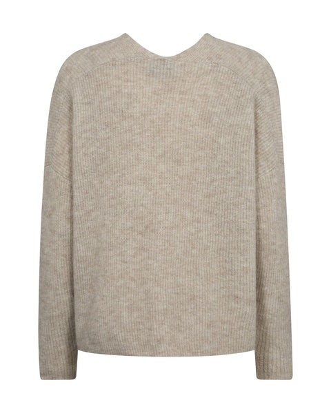 Mos Mosh Mmthora V Neck Knit Feather Gray
