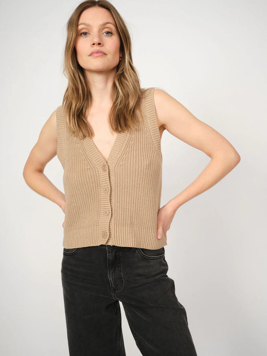 Mos Mosh MMKirby knit vest tan