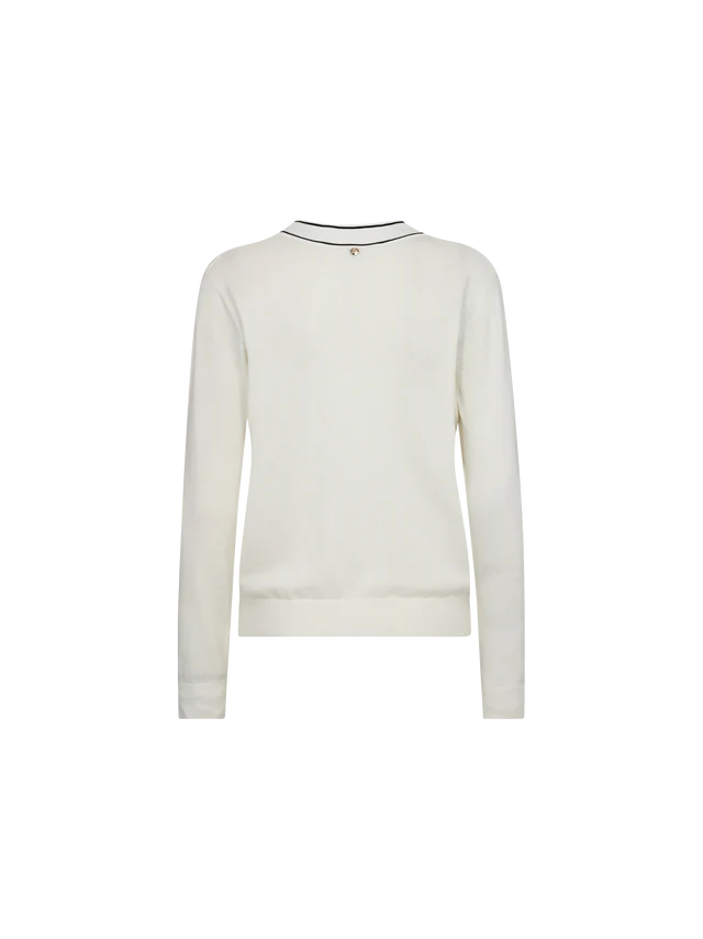Mos Mosh MMRelena prep V neck knit ecru