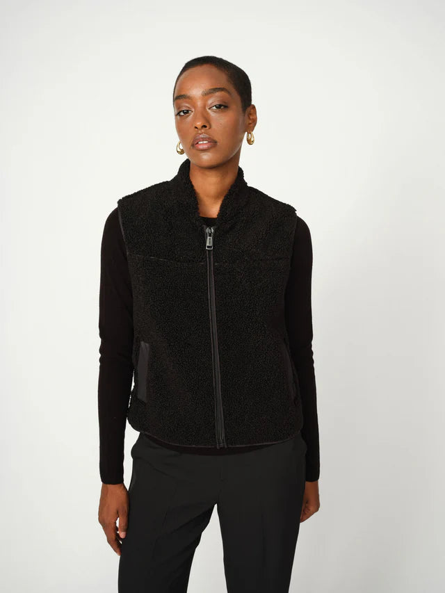 Mos Mosh MMRowe Teddy Waistcoat Black