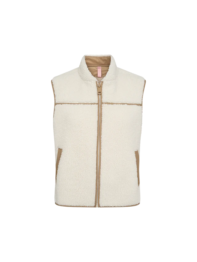 Mos Mosh MMRowe Teddy Waistcoat ecru