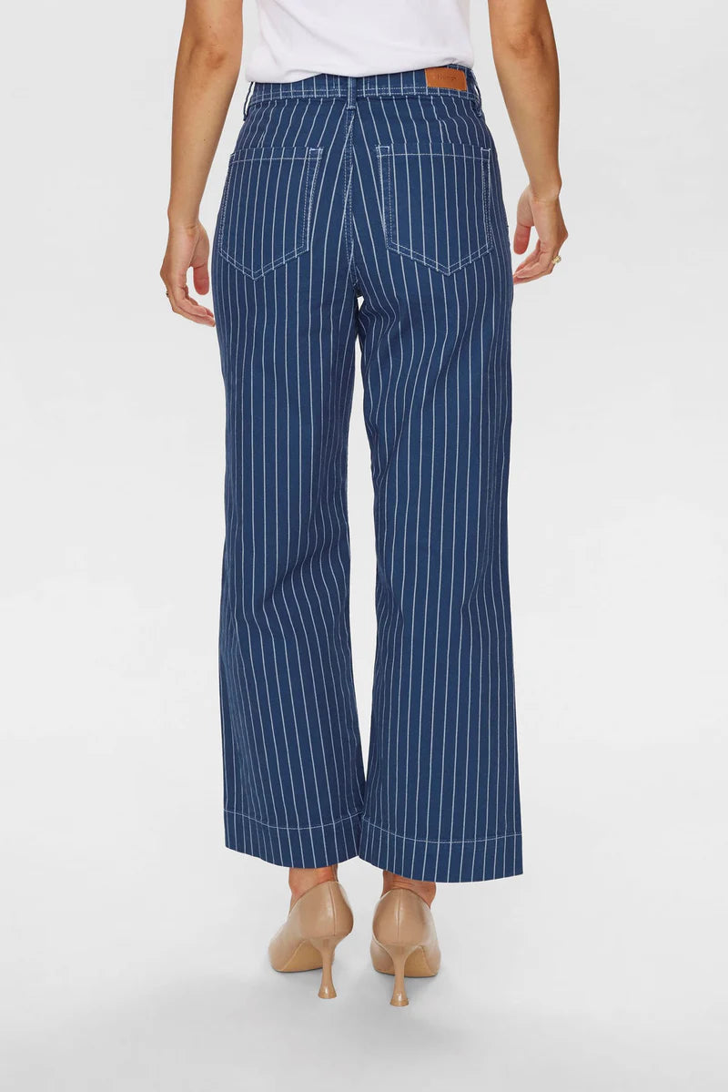Numph Nuparis Cropped Jeans Stripe Blue