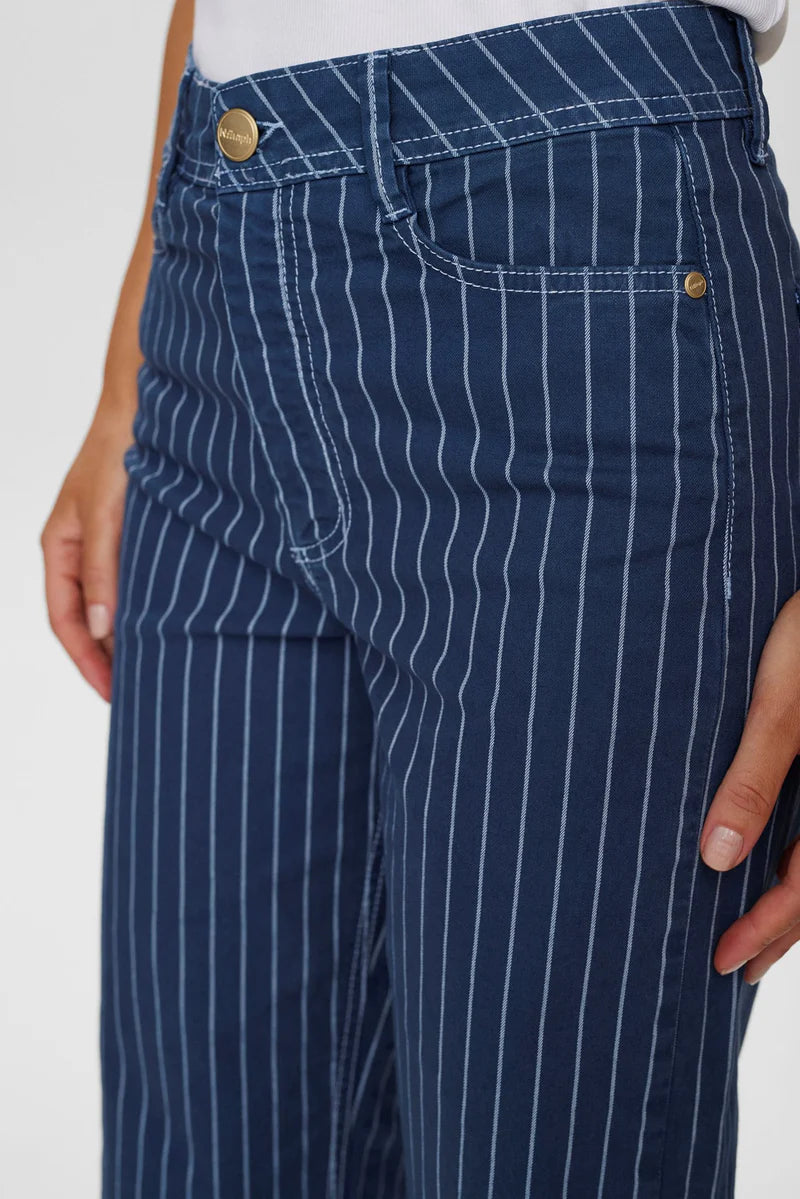 Numph Nuparis Cropped Jeans Stripe Blue