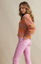 Load image into Gallery viewer, RED BUTTON SRB4225 CARDIGAN DEGRADE STRIPE MANDERIN
