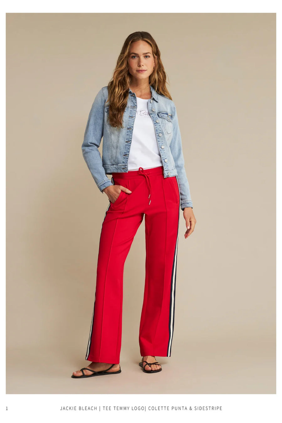 Red Button SRB442B Colette Punta drawstring sidetape red