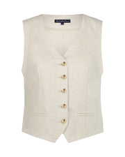 Red Button SRB4506 waistcoat cotton linen pearl