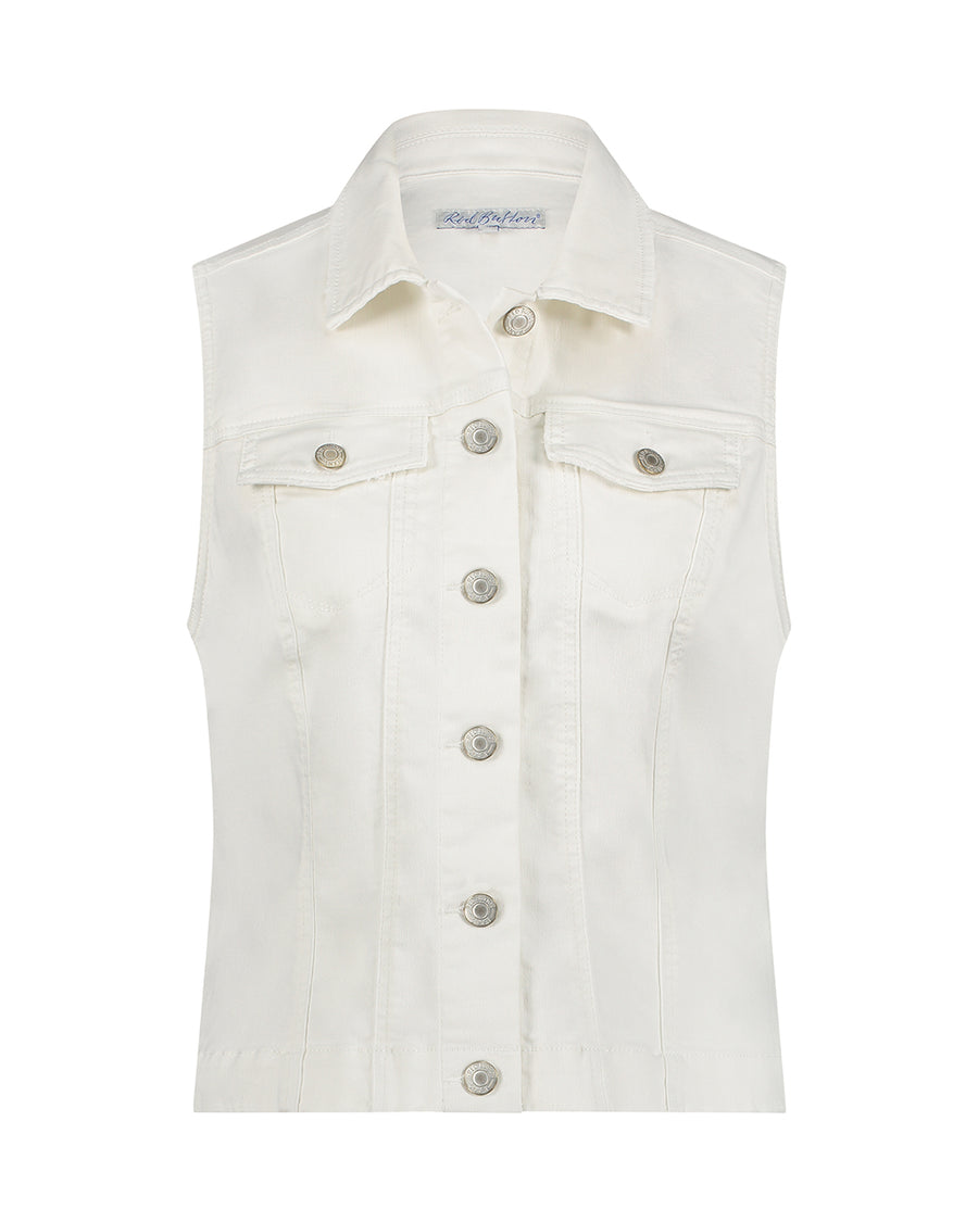 Red Button SRB4507 Joekie off white denim waistcoat