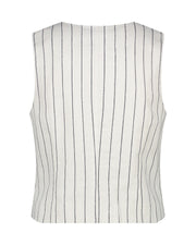 Red Button SRB4541 waistcoat cotton linen stripe navy