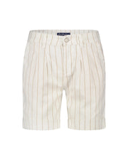 Red Button SRB4574 Cleo short cotton linen stripe high dark sand