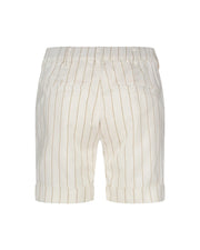 Red Button SRB4574 Cleo short cotton linen stripe high dark sand