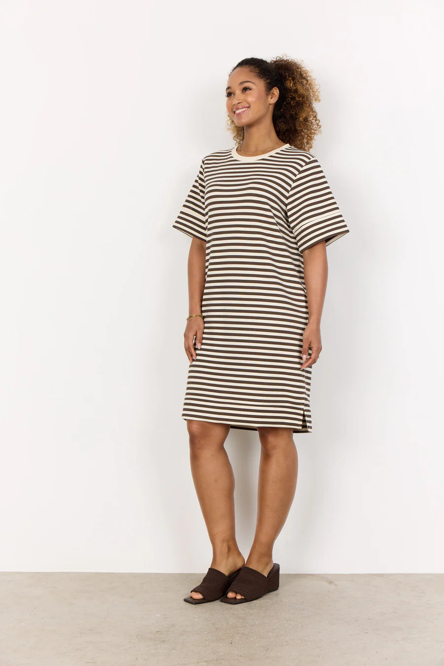 Soya Concept SC Barni 34 brown stripe dress