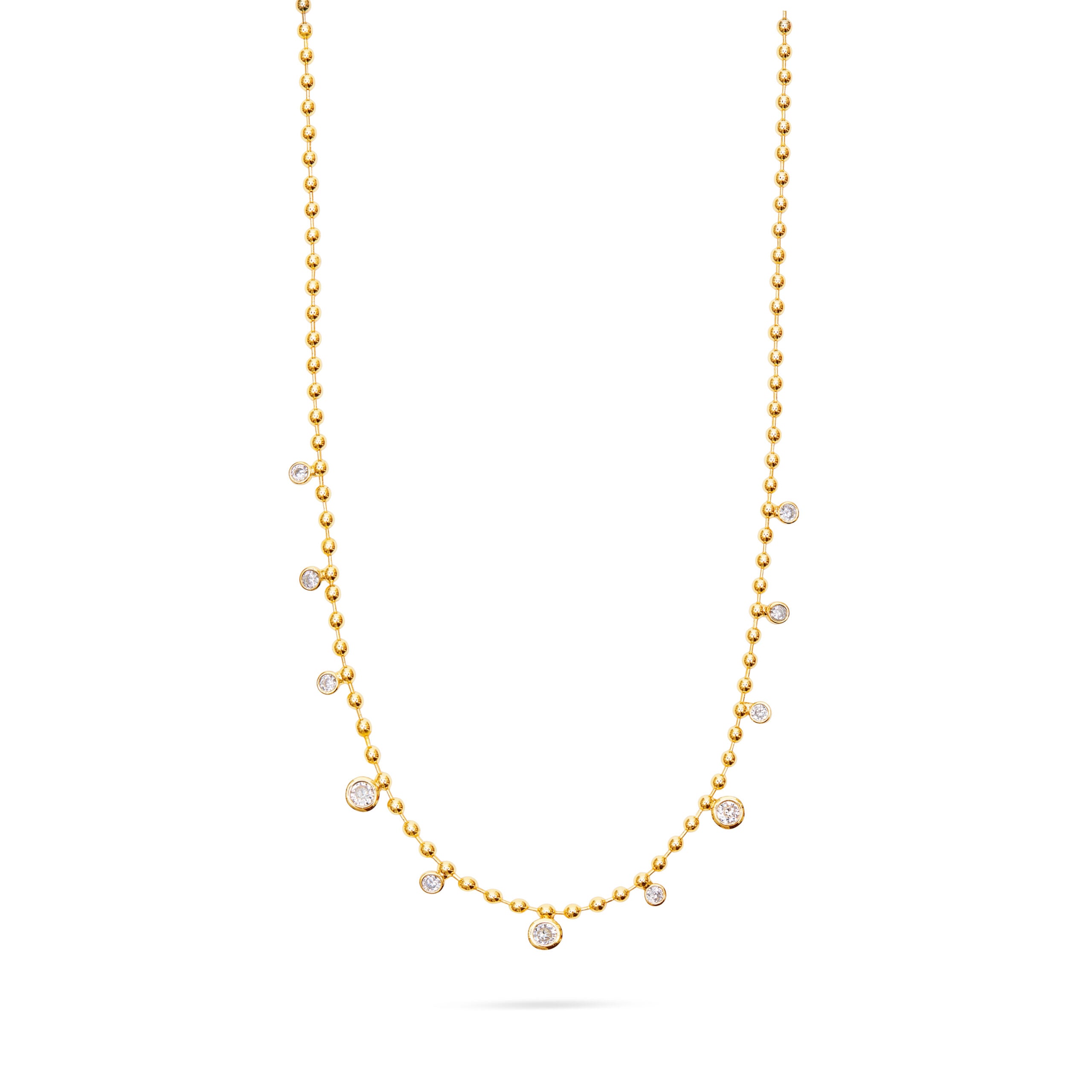 Talis Chains Ball Chain Necklace CZ drop