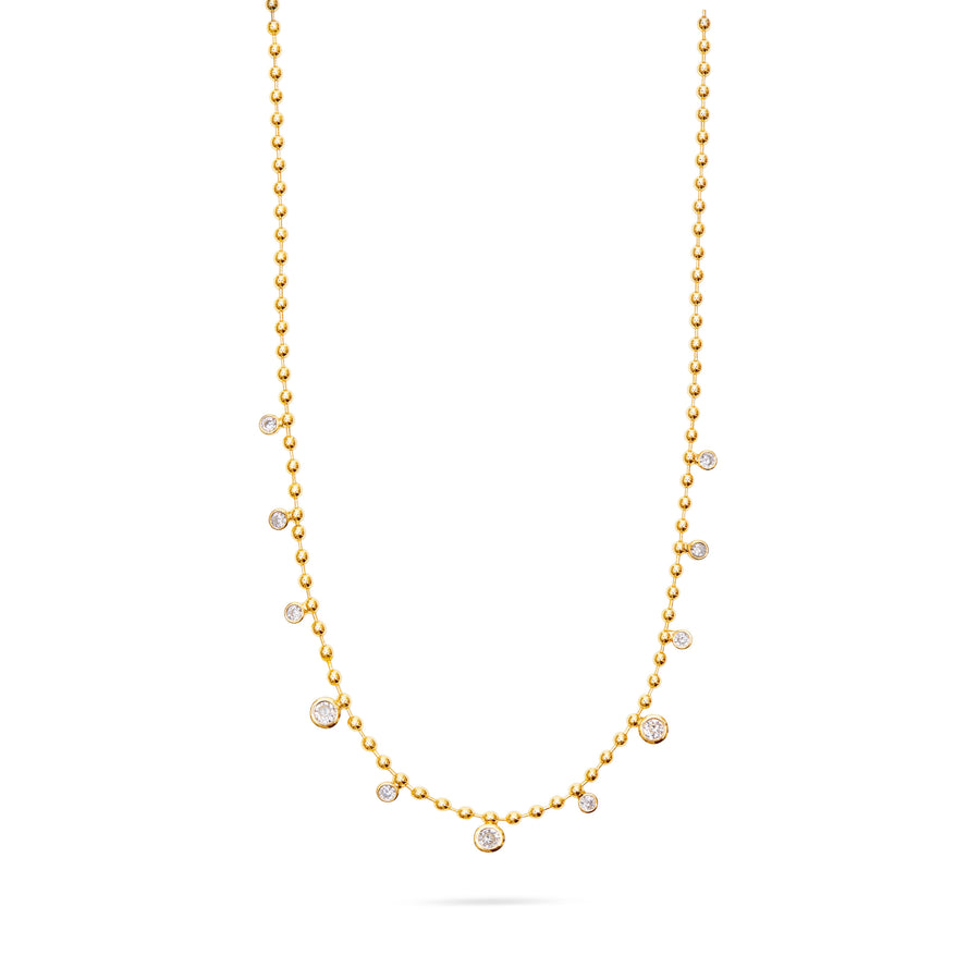 Talis Chains Ball Chain Necklace CZ drop