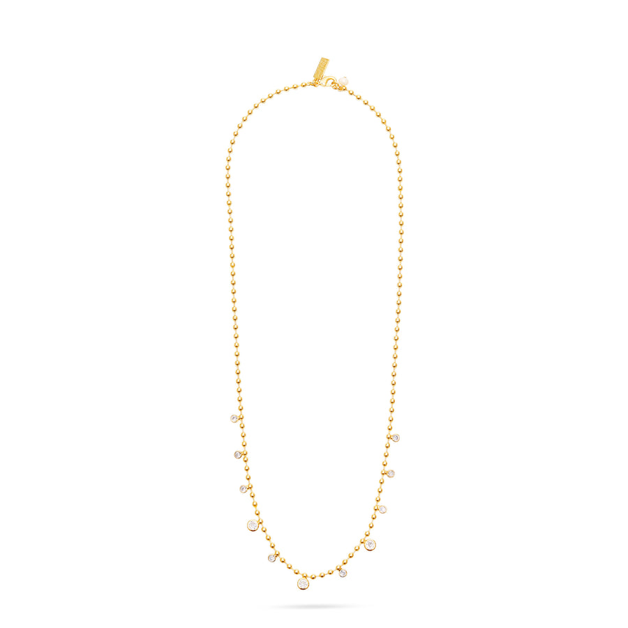 Talis Chains Ball Chain Necklace CZ drop
