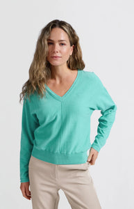 YAYA 01-000428-501 soft sweater with v neck