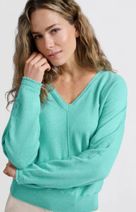 YAYA 01-000428-501 soft sweater with v neck