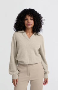 YAYA 01-000429-501 fluffy polo sweater