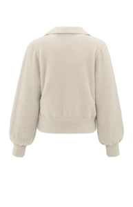 YAYA 01-000429-501 fluffy polo sweater