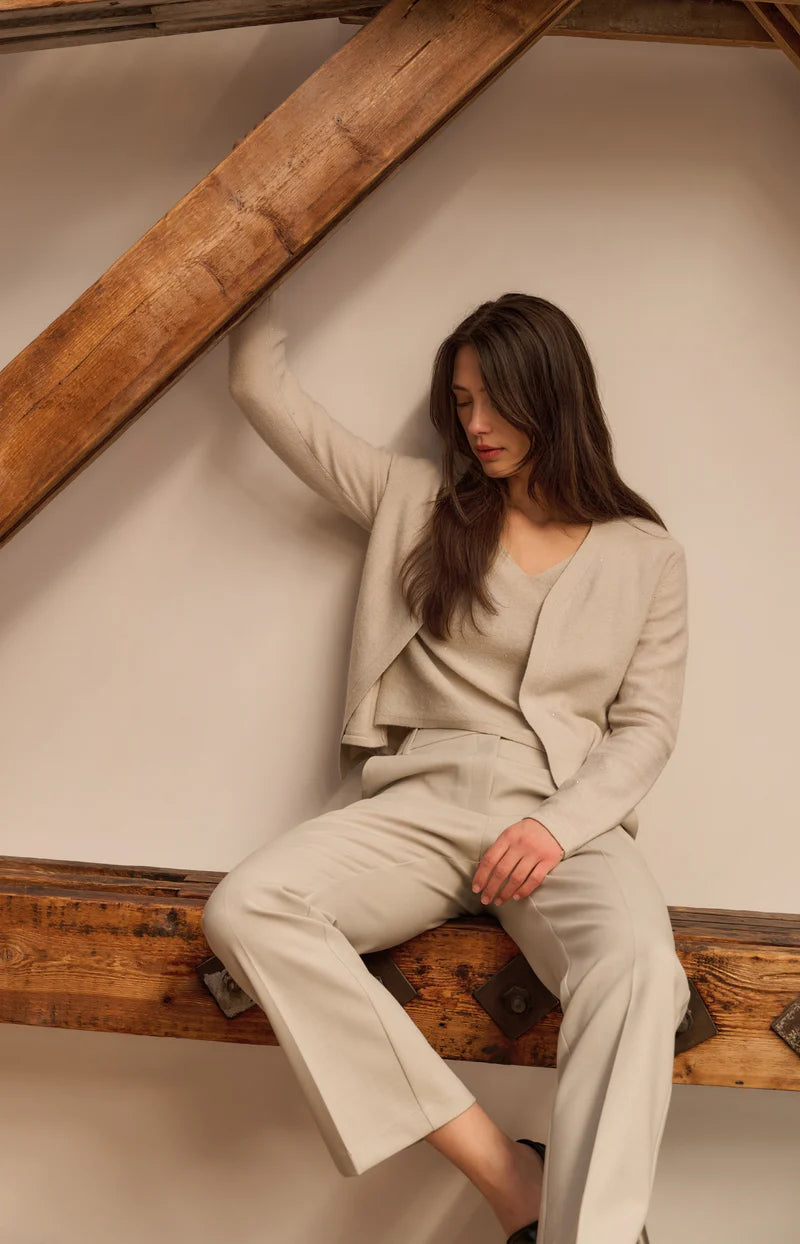 YAYA 01-000533-511 knitted cardigan matching grey