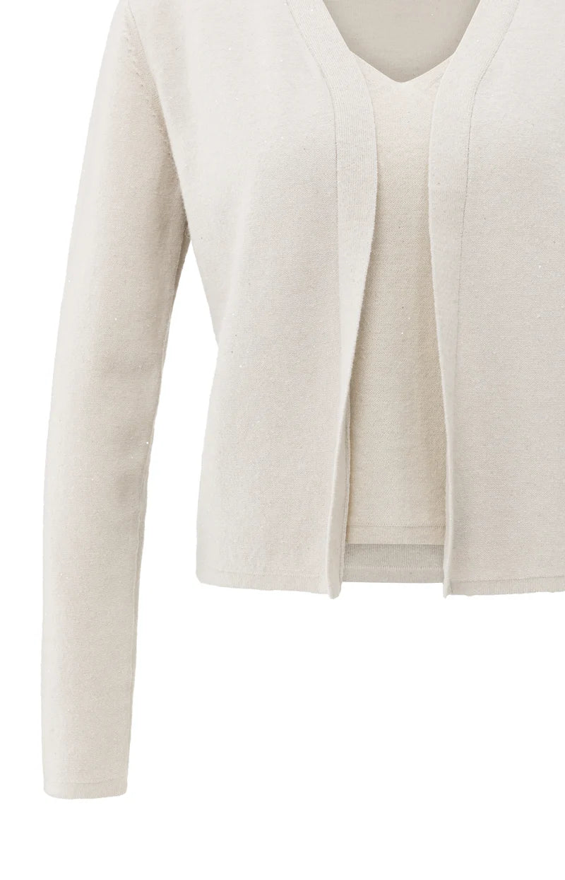 YAYA 01-000533-511 knitted cardigan matching grey