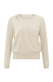 Yaya 01-000443-502 sweater with deep round neck