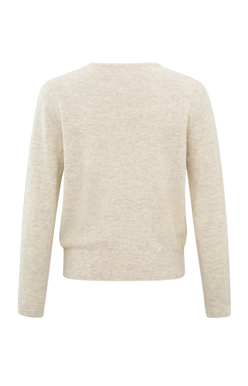 Yaya 01-000443-502 sweater with deep round neck