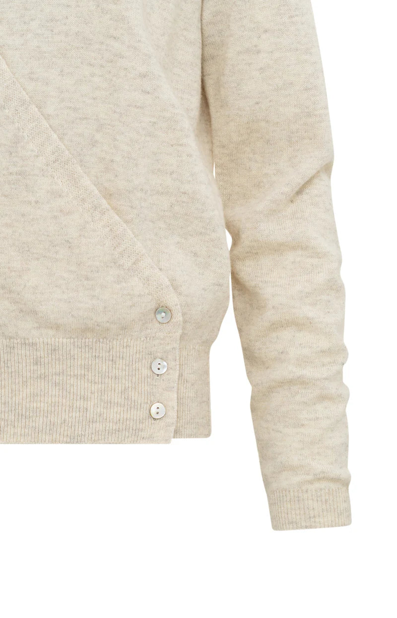 Yaya 01-000443-502 sweater with deep round neck