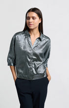 Load image into Gallery viewer, YAYA 01-201119-411 METALLIC BLOUSE GREY
