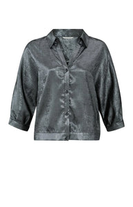 YAYA 01-201119-411 METALLIC BLOUSE GREY