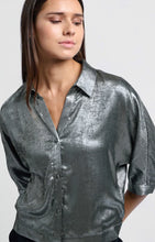 Load image into Gallery viewer, YAYA 01-201119-411 METALLIC BLOUSE GREY
