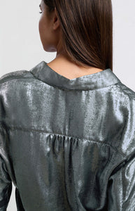 YAYA 01-201119-411 METALLIC BLOUSE GREY