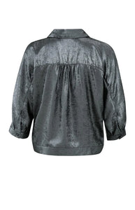 YAYA 01-201119-411 METALLIC BLOUSE GREY