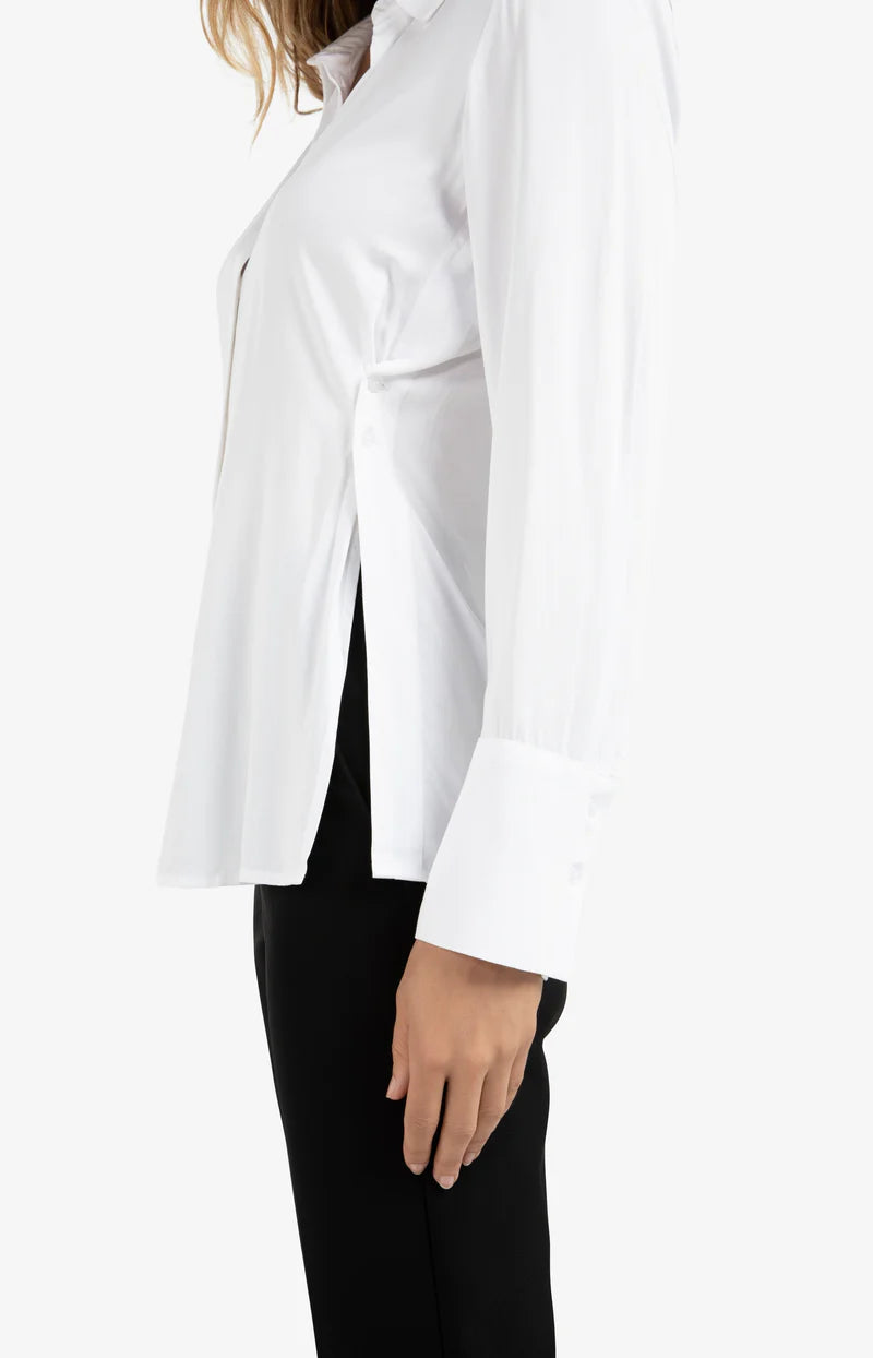 YAYA 01-201185-511 Blouse with subtle button detail white