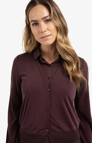 YAYA 01-709343-511 Jersey blouse double layer fudge