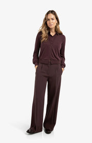 YAYA 01-709343-511 Jersey blouse double layer fudge