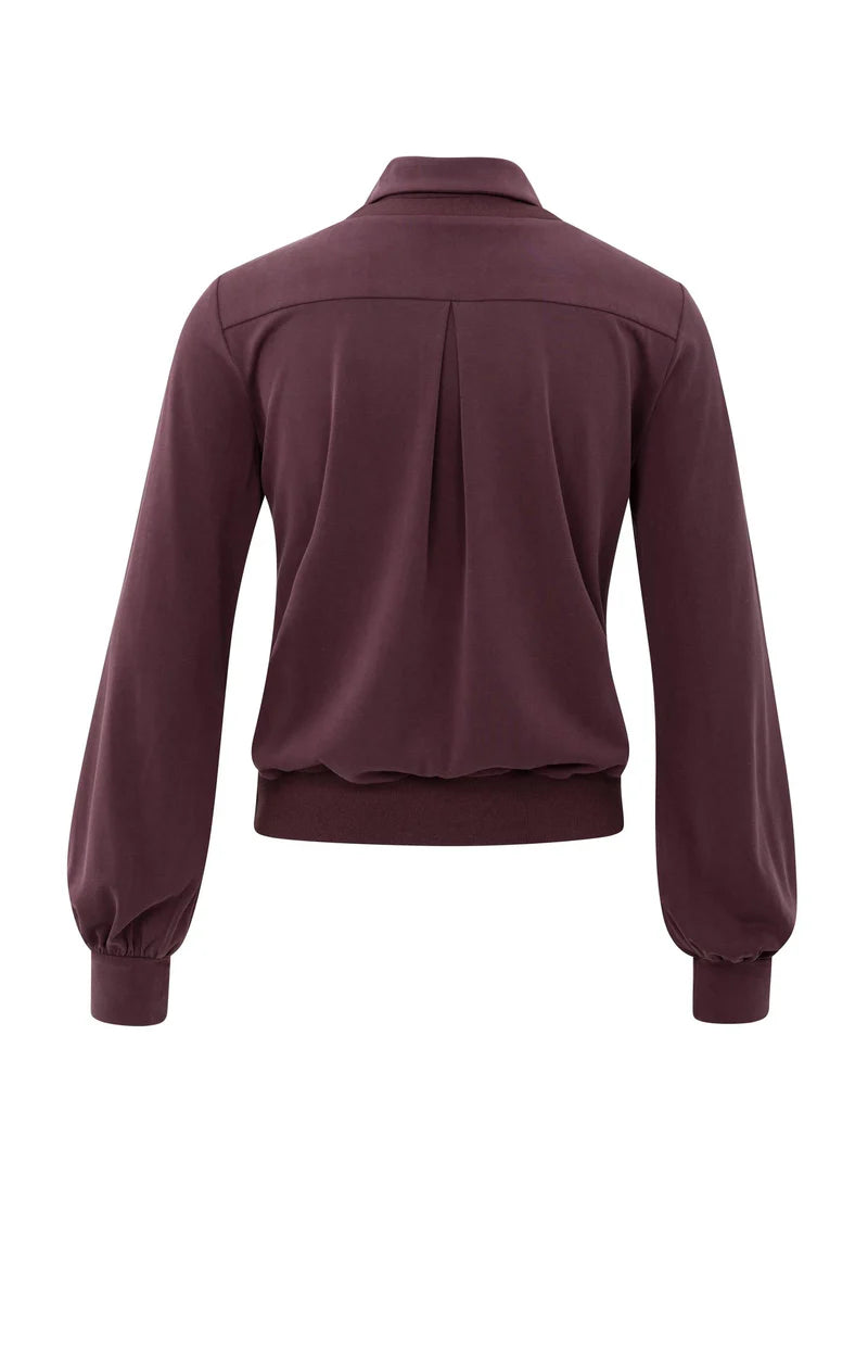 YAYA 01-709343-511 Jersey blouse double layer fudge