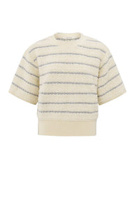 Yaya 01-000439-502 soft sweater with shiny stripes