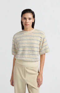 Yaya 01-000439-502 soft sweater with shiny stripes