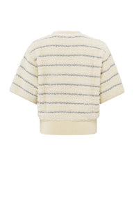 Yaya 01-000439-502 soft sweater with shiny stripes