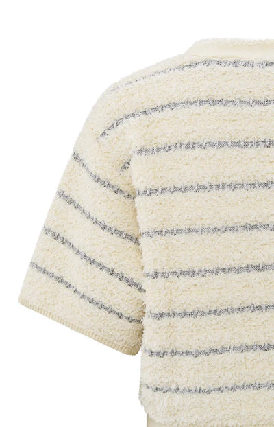 Yaya 01-000439-502 soft sweater with shiny stripes