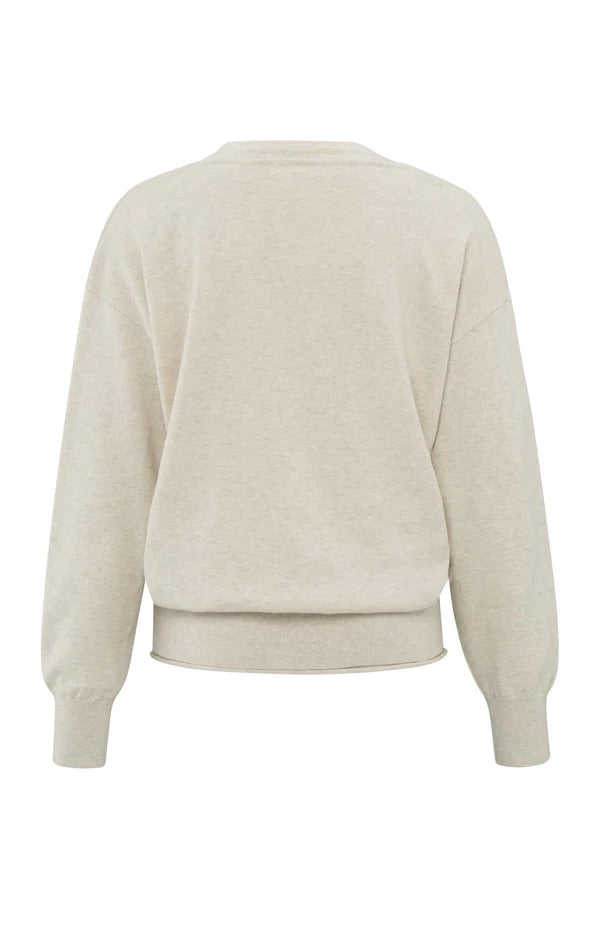 Yaya 01-000443-502 sweater with deep round neck