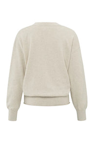 Yaya 01-000443-502 sweater with deep round neck