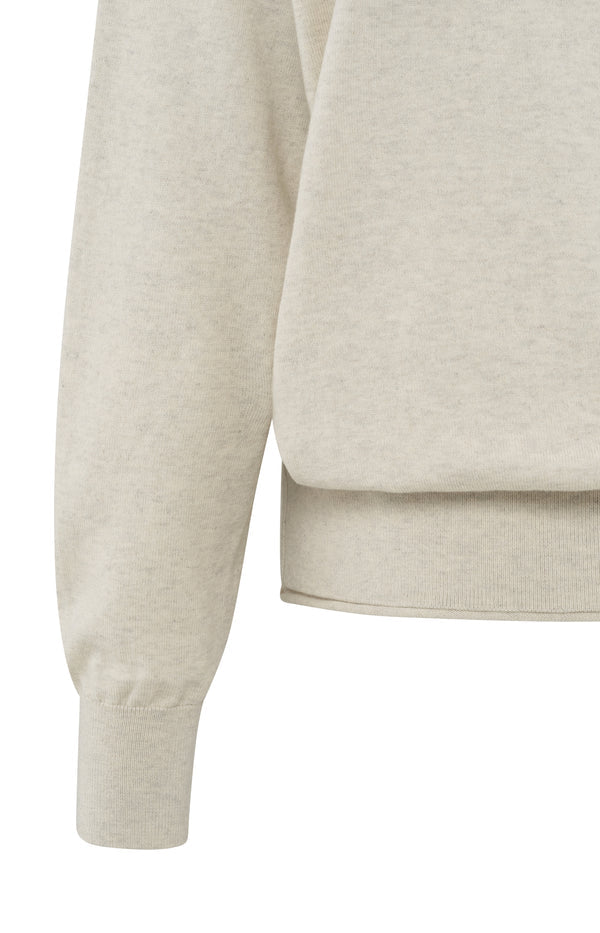 Yaya 01-000443-502 sweater with deep round neck